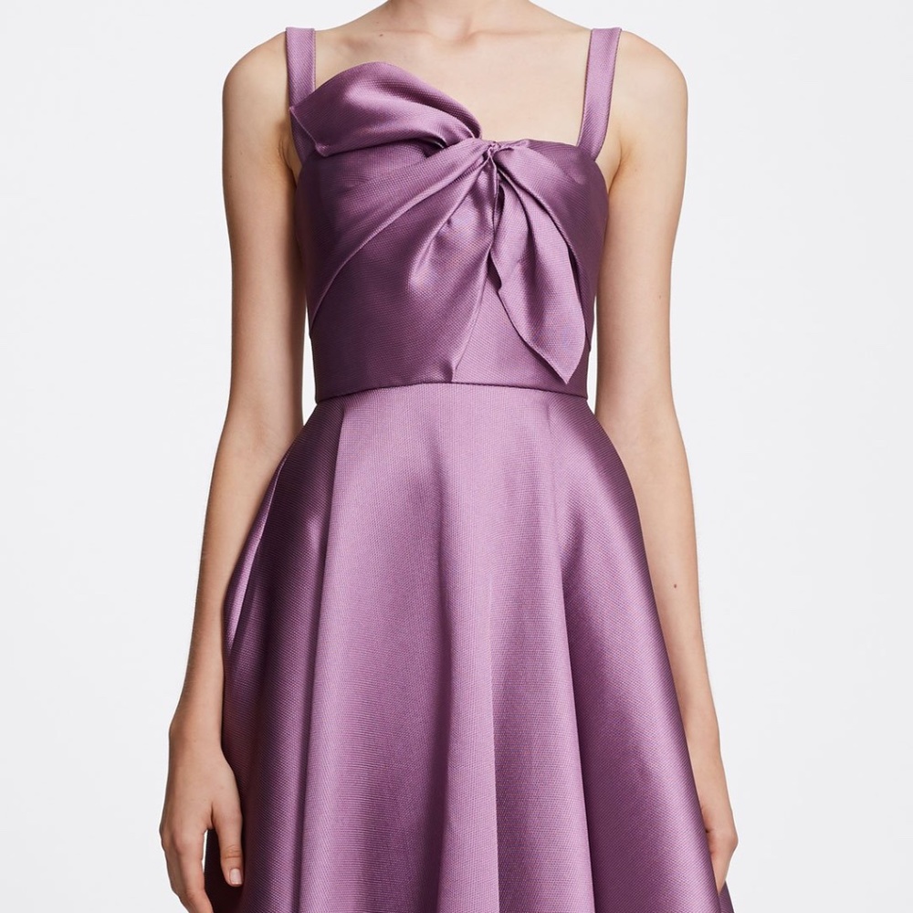 Marchesa Notte Mikado Tea-Length Dress Lilac - 14